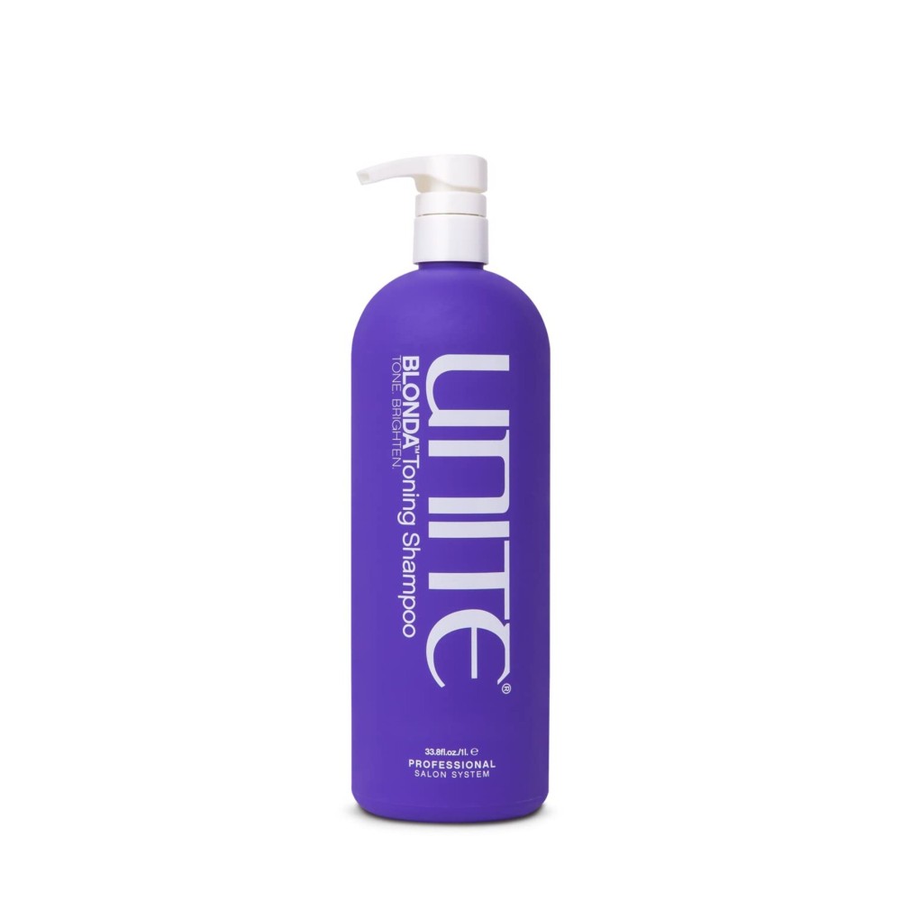 UNITE Hair - BLONDA Toning Shampoo - Purple Formula to Neutralize Brassiness & Brighten Blonde Tones - Ideal for Highlighted & Color-Treated Hair, 33 Fl Oz