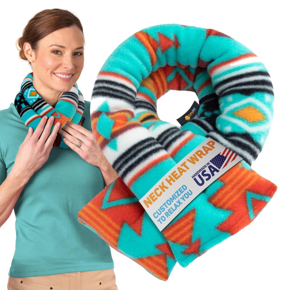 SunnyBay Microwave Heating Pad, Microwavable Moist Heated Neck and Shoulder Wrap, Versatile Weighted Beanbag Cold Pack or Warm Compress for Pain Relief, 26x4 Inches, Canyon