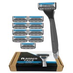 Dorco Pace 4 Pro - Four Blade Razor Shaving System - 10 Pack (10 Cartridges + 1 Handle)