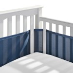 BreathableBaby Breathable Mesh Liner for Full-Size Cribs, Classic 3mm Mesh, Navy (Size 4FS Covers 3 or 4 Sides)