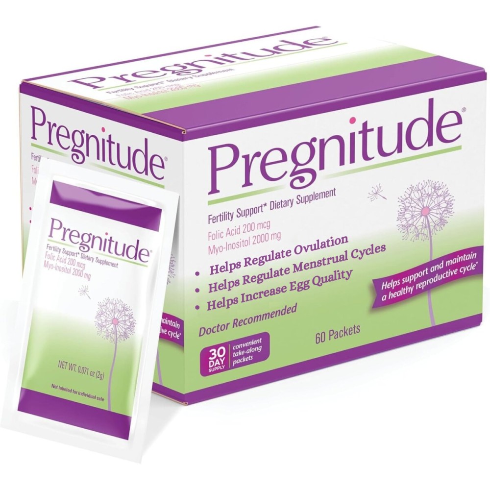 Pregnitude Reproductive Fertility Support - Helps Promote Regular Ovulation - Menstrual Cycles, and Increase Quality of Eggs - 30 Day Supply 60 Packets