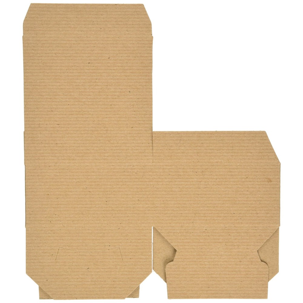 A1 Bakery Supplies Preimer High Kraft Pinstripe Brown Treat Gift Boxes (4 in X 4 in X 2 in 10 Pack)