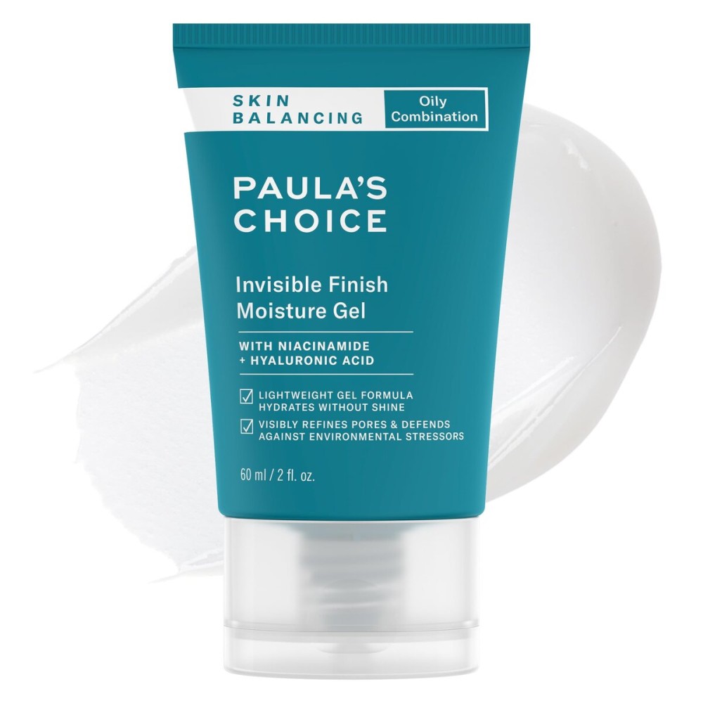 Paula\'s Choice SKIN BALANCING Invisible Finish Gel Face Moisturizer with Niacinamide & Hyaluronic Acid, Lightweight Face Gel Cream for Large Pores & Oily Combination Skin, Fragrance-Free, 2oz