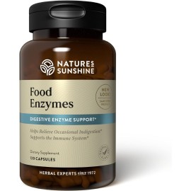 Nature\'s Sunshine Food Enzymes - Digestive Support with Prebiotics and Probiotics for Gut Health - Digestive Enzyme Supplement for Digestive Health and Relief from Occasional Indigestion