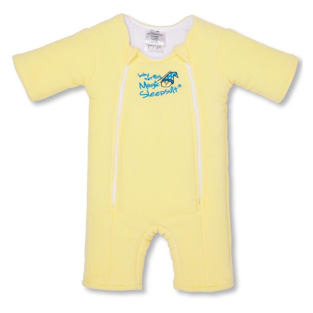 Magic Sleepsuit Baby Merlin\'s Microfleece Baby Swaddle Transition Product - Soft and Cozy Design, Double Zipper for Easy Diaper Changes, Promotes Safe Sleep, 3-6 Months - Yellow - Large 18-21lbs