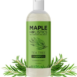 Clarifying Shampoo for Build Up & Oily Hair - Tea Tree Shampoo for Men and Women with Rosemary Essential Oil for Oily Hair and Scalp - Color Safe Vegan Sulfate Silicone & Paraben Free (8 Fl Oz)