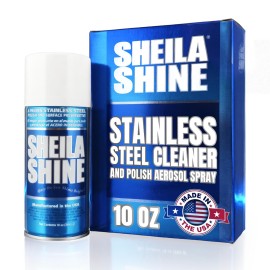 Sheila Shine 10oz Stainless Steel Cleaner and Polish - Cleans, Polishes & Protects Kitchen Appliances, Refrigerators, Sinks, Ovens & Grills - Residue, Streak Free Shine - Stainless Steel Cleaner Spray