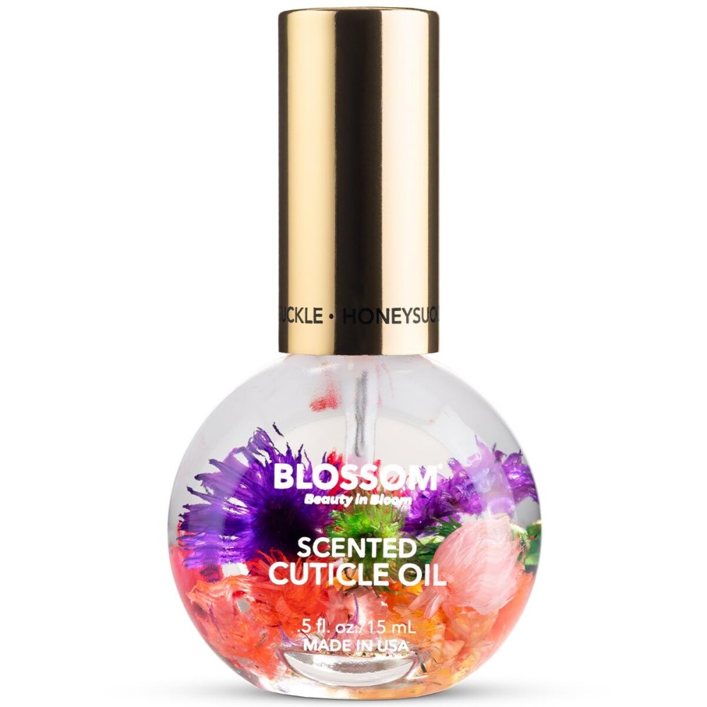 Blossom Cuticle Oil for Nails, Hydrating, Moisturizing, Scented Nail Oil Cuticle Care, Infused with Real Flowers, Made in USA, 0.5 fl. oz, Honeysuckle