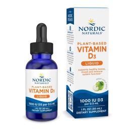 Nordic Naturals Plant-Based Vitamin D3 Liquid - 1 oz - 1000 IU Vitamin D3 - Healthy Bones, Mood & Immune System Function - Non-GMO, Vegan - 60 Servings