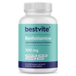 Benfotiamine 300mg (60 Vegetarian Capsules) No Stearates - No Silicon Dioxide - Vegan - Non GMO - Gluten Free