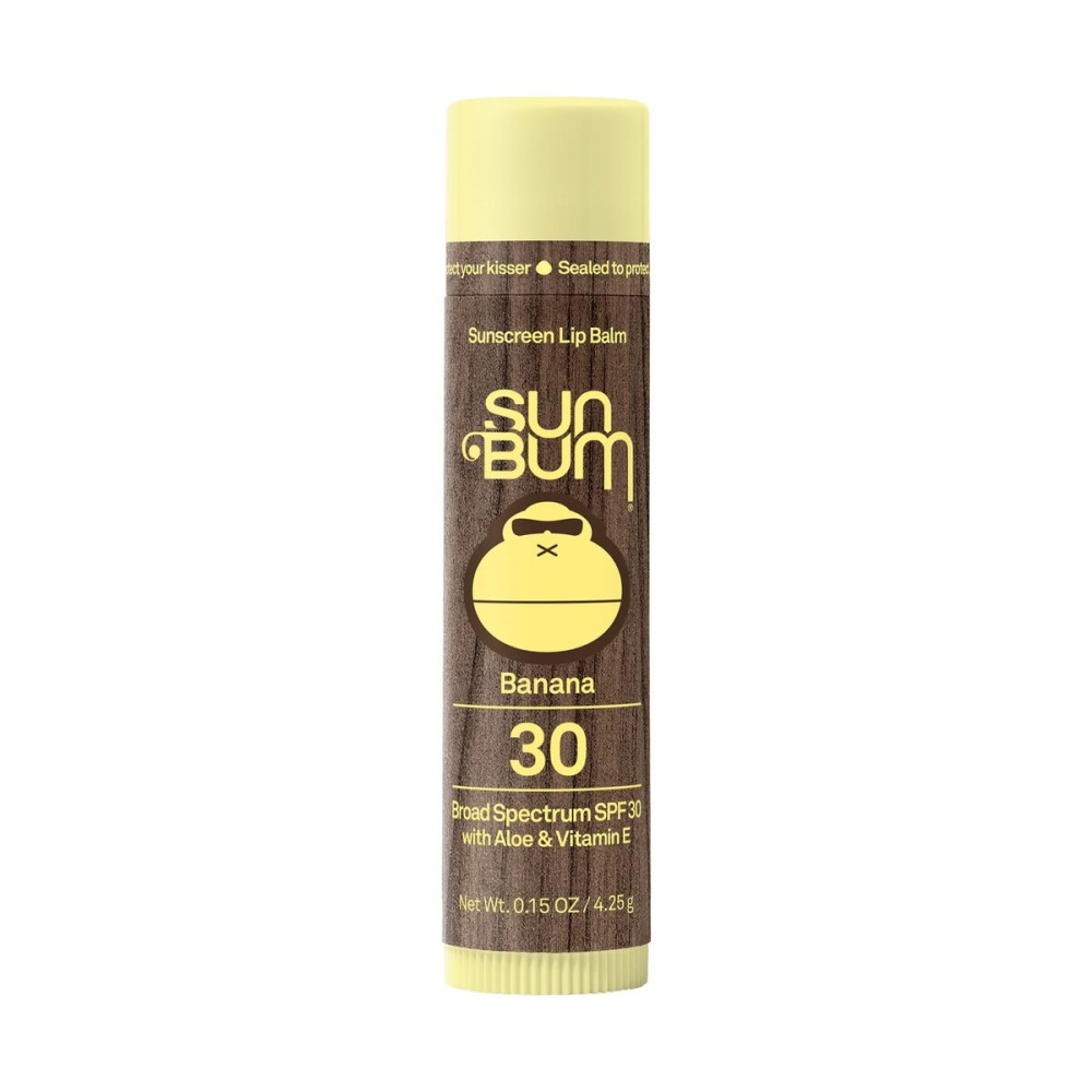 Sun Bum SPF 30 Sunscreen Banana Lip Balm - Moisturizing Aloe Vera and Vitamin E - Vegan and Cruelty Free - Broad Spectrum UVA/UVB Lip Protection - 0.15 oz Stick