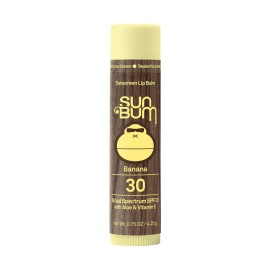 Sun Bum SPF 30 Sunscreen Banana Lip Balm - Moisturizing Aloe Vera and Vitamin E - Vegan and Cruelty Free - Broad Spectrum UVA/UVB Lip Protection - 0.15 oz Stick