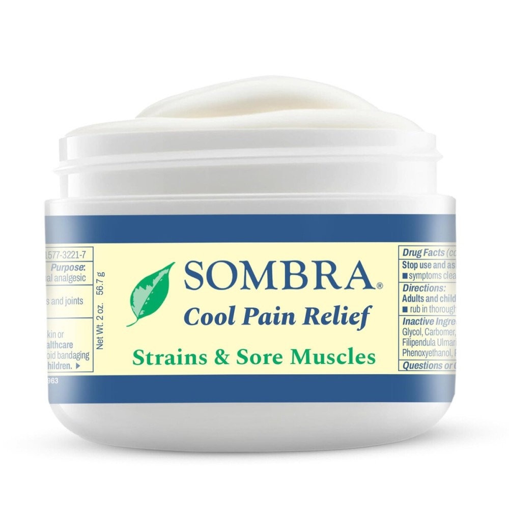 Sombra Original Cool Therapy Gel Cold Pain Relief for Swelling, Growing Pains, Soreness, Post-Workout, Vegan Formula Free of Artificial Fragrances, Dyes, NSAID, Wax, Petroleum, Alcohol - 4oz Jar