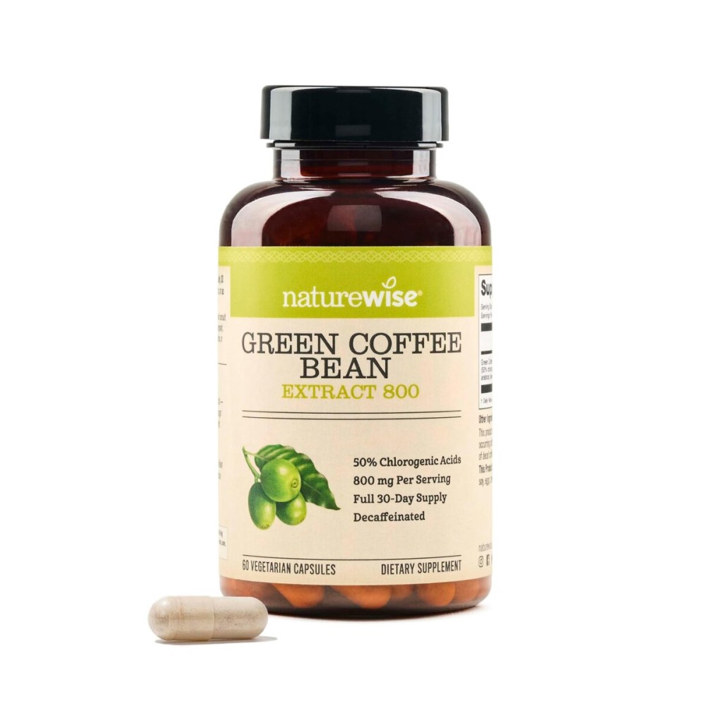 NatureWise Green Coffee Bean Extract 800mg - with 50% Chlorogenic Acids - Support for Weight Goals, Energy, and Antioxidants - Vegan, Non-GMO - 60 Capsules[1-Month Supply]
