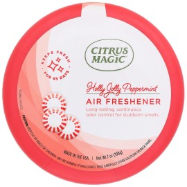 Citrus Magic Holiday Odor Absorbing Solid Air Freshener, Holly Jolly Peppermint, 7-Ounce