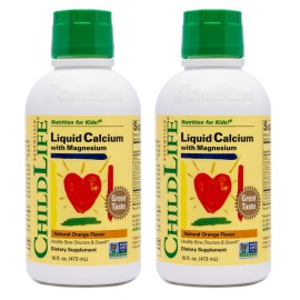 ChildLife Essentials Liquid Calcium Supplement for Kids - Baby Calcium with Magnesium, Zinc, and Vitamin D3 - Orange Flavor, 16 fl oz (2 Pack)