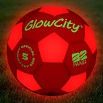GlowCity Glow in The Dark Soccer Ball | Light Up Indoor/Outdoor Soccer Ball with 2 LED Lights | Pre-Installed Batteries | Fun Gift for Teens