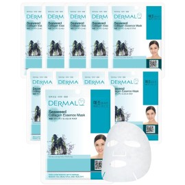 DERMAL Seaweed Collagen Essence Full Face Facial Mask Sheet 23g, single pack