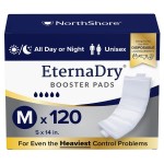 NorthShore EternaDry Booster Pads for Men and Women with Adhesive, Medium, Case/120 (4/30s)