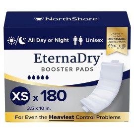 NorthShore EternaDry Booster Pads for Men and Women with Adhesive, X-Small, Case/180 (6/30s)