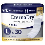 NorthShore EternaDry Booster Pads for Men and Women with Adhesive, Large, Pack/30