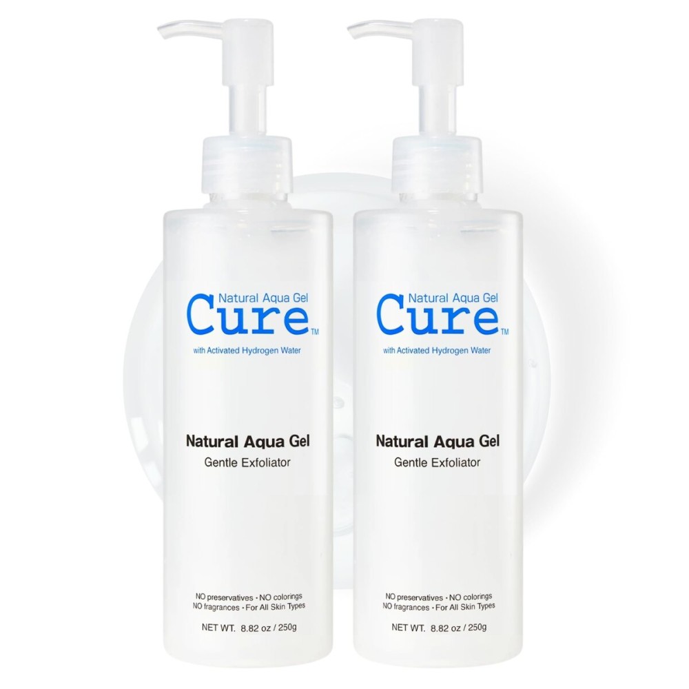 Cure by Toyo | Aqua Gel Gentle Exfoliator | Clear and Softer Skin | Non-Abrasive Face and Body Cleanser | Sensitive Skin | 2 Pack