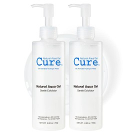 Cure by Toyo | Aqua Gel Gentle Exfoliator | Clear and Softer Skin | Non-Abrasive Face and Body Cleanser | Sensitive Skin | 2 Pack