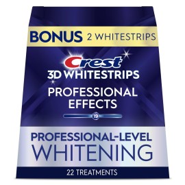 Crest 3D Whitestrips Professional Effects - Teeth Whitening Kit, 22 Treatments (20 + 2 Bonus), Each with 1 Upper/1Lower, 44 Strips - Crest 3DWhite Teeth Whitening Strips