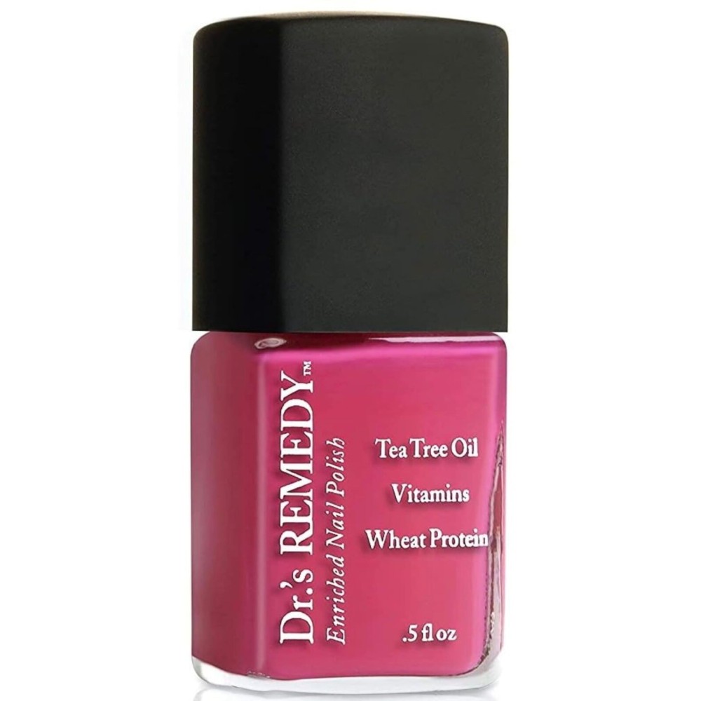 Drs Remedy Enriched Nail Polish: Non Toxic, All Natural, and Organic - Doctor Formulated: Strengthens, Restores, Heals, and Protects \'24-Free\' - HOPEFUL Hot Pink