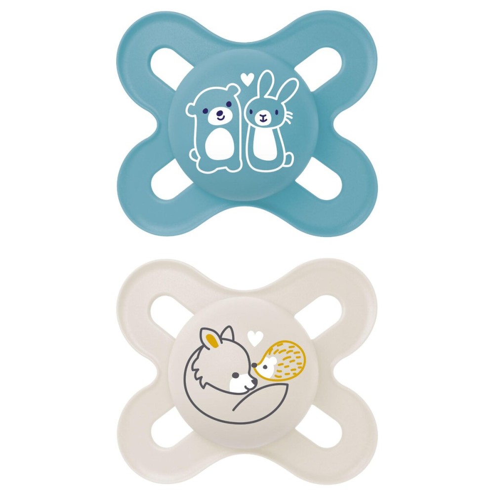 MAM Original Start Matte Baby Pacifiers, Binky for 0-3 Months, BPA-Free Silicone Nipple, Easy to Clean, Best for Newborn Babies, Developed with Medical Experts, 2 Count Binkies with Sterilizer Case