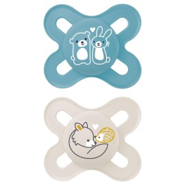 MAM Original Start Matte Baby Pacifiers, Binky for 0-3 Months, BPA-Free Silicone Nipple, Easy to Clean, Best for Newborn Babies, Developed with Medical Experts, 2 Count Binkies with Sterilizer Case