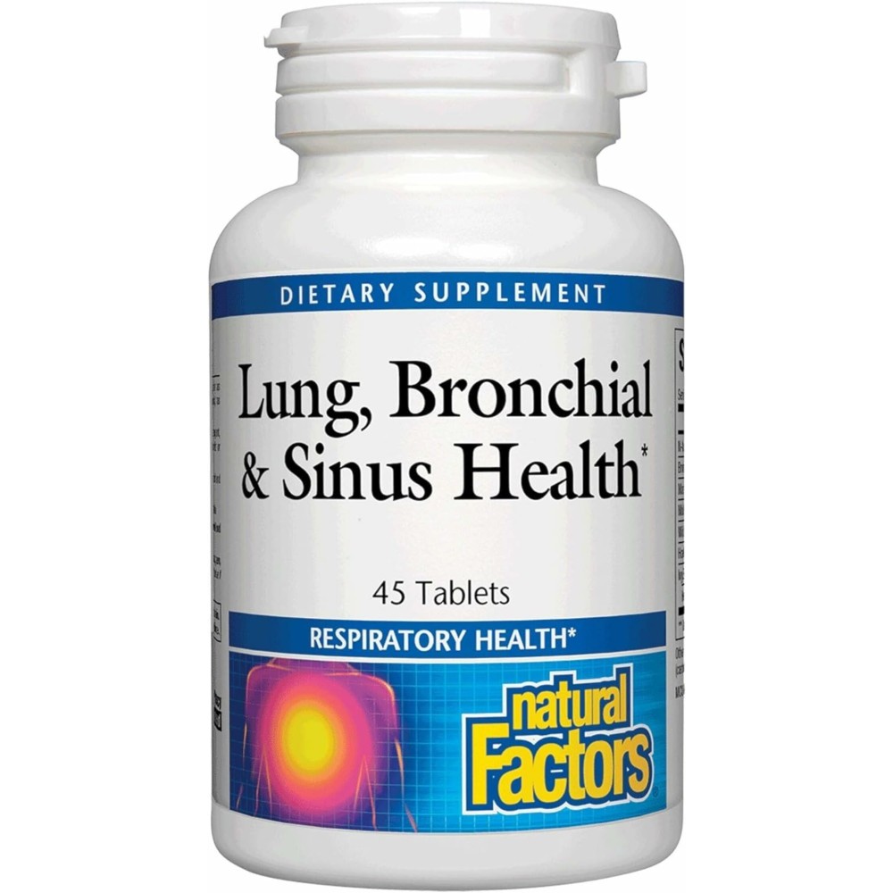 Lung, Bronchial & Sinus Health by Natural Factors, Natural Supplement for Respiratory Health and Easy Breathing, 45 tablets (45 servings)