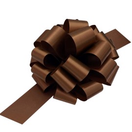 Large Chocolate Brown Pull Bows - 9 Wide, Set of 6, Fall Decor, Wreath Decoration Ribbons, Thanksgiving, Autumn, Christmas Presents, Gift Basket, Halloween, Fundraiser, Decoration, Classroom, Office