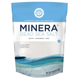 Minera Fine Grain Dead Sea Salt for Bath & Soaking - 2 lbs, Fast-Dissolving, 100% Pure & Natural, Unscented, Skin-Nourishing Sea Salt