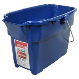 Rubbermaid Roughneck Square Bucket 14-Quart Blue Comfortable/Durable Pour Handle Sturdy Pail Bucket for Household Cleaning/Mopping