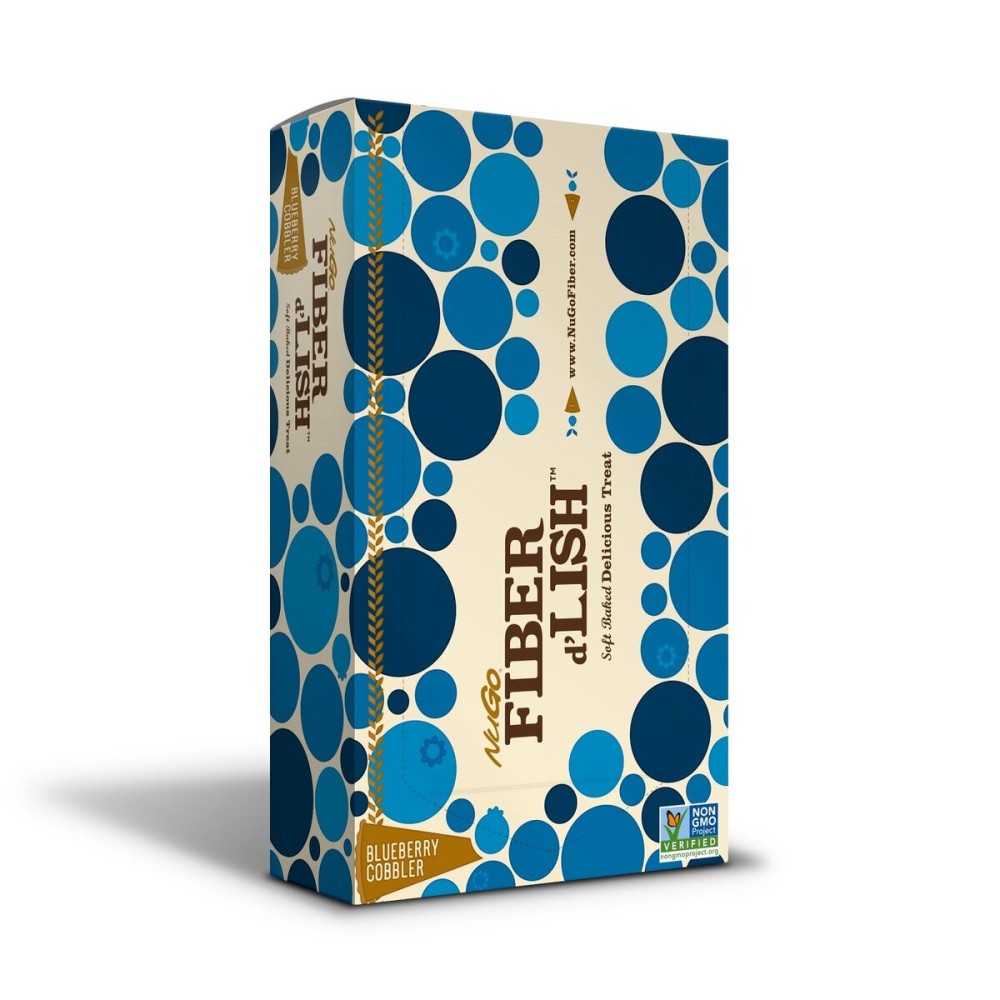 NuGo Fiber d\'Lish Blueberry Cobbler, 12g High Fiber, Vegan, 150 Calories, 16 Count