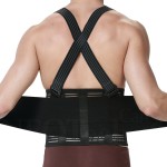 NeoTech Care Back Brace with Suspenders for Work - Industrial Lifting Safety, Elastic Compression, Hook & Loop Closure (Black, Size L)