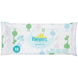 Pampers Sensitive Baby Wipes Travel Pack - 18ct