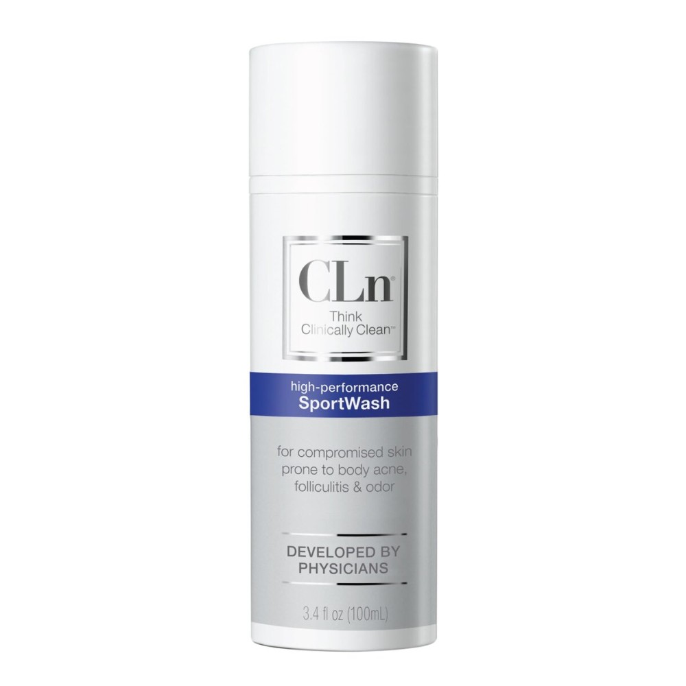 CLn SportWash - High-Performance Sport Body Wash, For Men & Women Prone to Body Odor, Foot Odor, Ringworm, Folliculitis, & Back Acne, Fragrance-Free & Paraben-Free, 3.4 fl. oz.