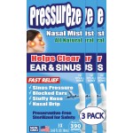 Pressureze All Natural Preservative-Free Sterile Nasal Spray - Fast Relief Nasal Spray - for Sinus Allergies, Loud Snoring & Congestion | 130 Sprays, 18 ml (Pack of 3)