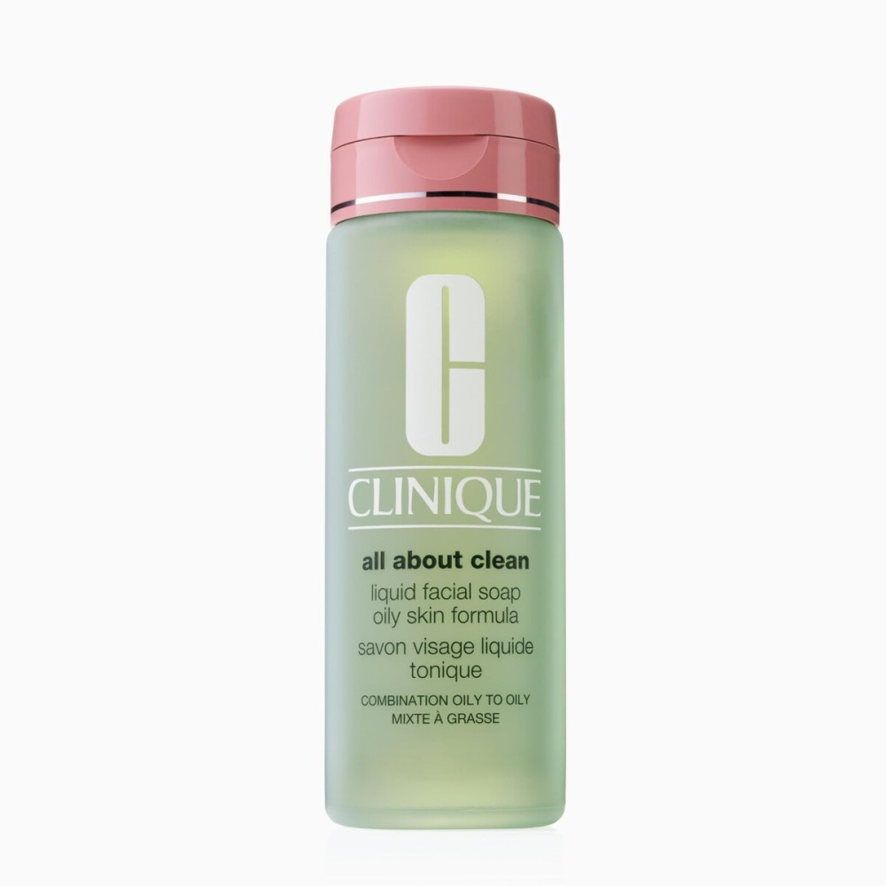Clinique 3-Step All About Clean Liquid Facial Cleanser Soap | Face Wash For Oily Skin | Types 3 + 4, 6.7 Fl Oz
