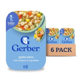 Gerber Toddler Food, Pasta Stars with Chicken & Vegetables, Mealtime for Toddler, 6PK