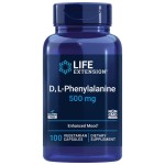 Life Extension D, L-Phenylalanine Capsules, 500 mg - Supports Mood Health, Promotes Neurotransmitter Health - Gluten-Free, Non-GMO, Vegetarian - 100 Capsules