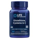 Life Extension Glutathione, Cysteine & C, 500 mg of Vitamin C, Powerful antioxidant Supplement to Support Liver Health, Gluten-Free, Non-GMO, 100 Capsules