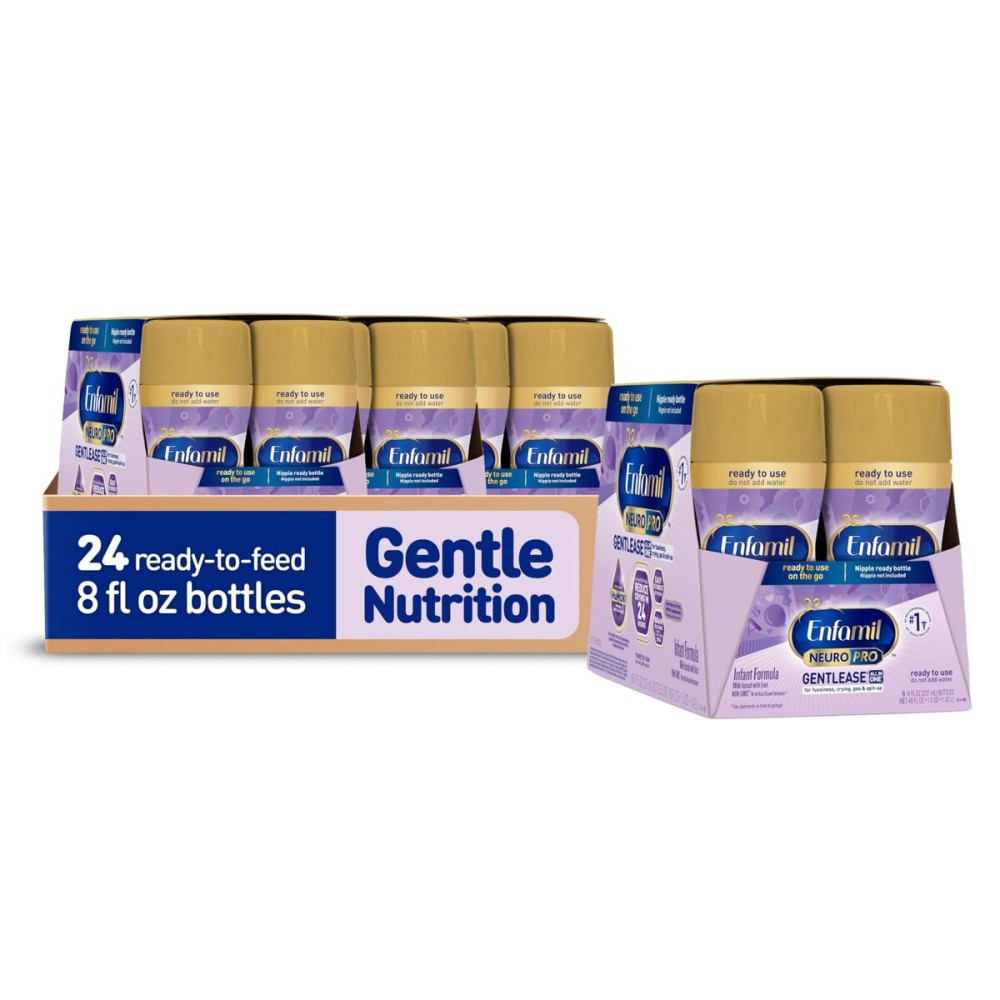 Enfamil NeuroPro Gentlease Baby Formula, Brain and Immune Support with DHA, Clinically Proven to Reduce Fussiness, Crying, Gas & Spit-Up in 24 Hours, 8 Fl Oz Bottles (6 count) (Pack of 4)