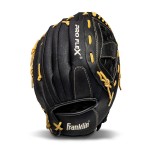 Franklin Sports Pro Flex Right Hand Throw Glove, 12 1/2-Inch, Black/Brown