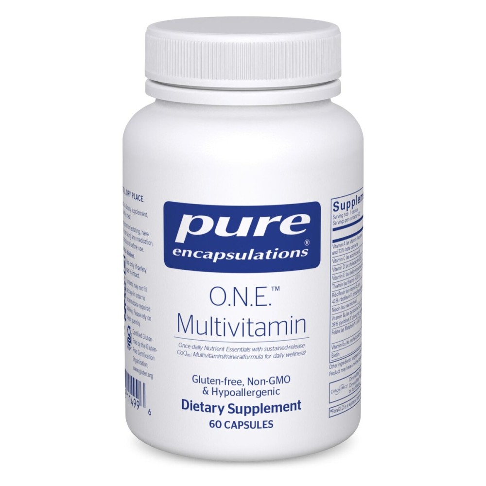 Pure Encapsulations O.N.E. Multivitamin - Once Daily Multivitamin with Antioxidant Complex Metafolin, CoQ10, and Lutein to Support Vision, Cognitive Function, and Cellular Health* - 60 Capsules