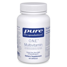 Pure Encapsulations O.N.E. Multivitamin - Once Daily Multivitamin with Antioxidant Complex Metafolin, CoQ10, and Lutein to Support Vision, Cognitive Function, and Cellular Health* - 60 Capsules