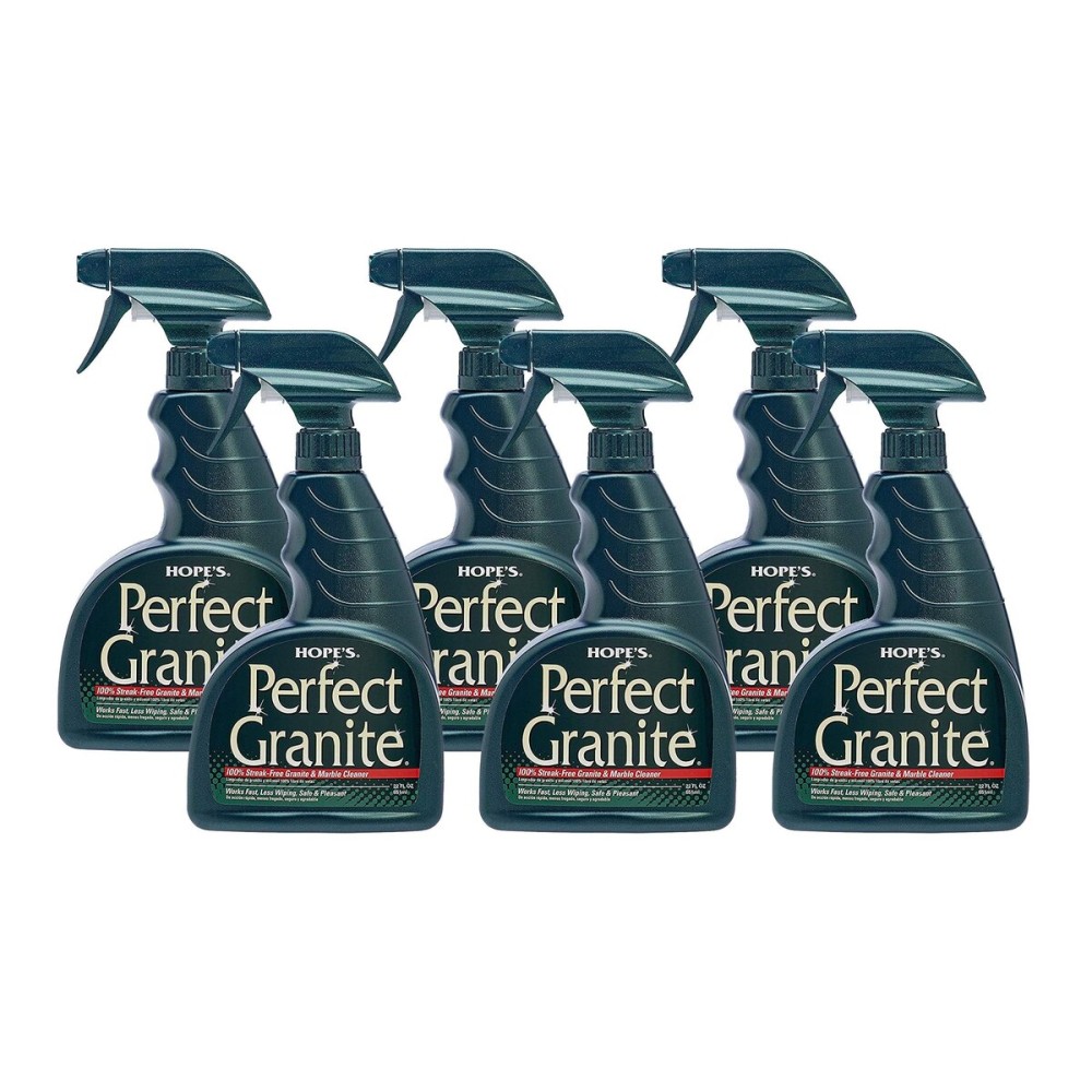 HOPE\'S Perfect Granite & Marble Countertop Cleaner, Stain Remover and Polish, Streak-Free, Ammonia-Free, 22 Ounce, Pack of 6