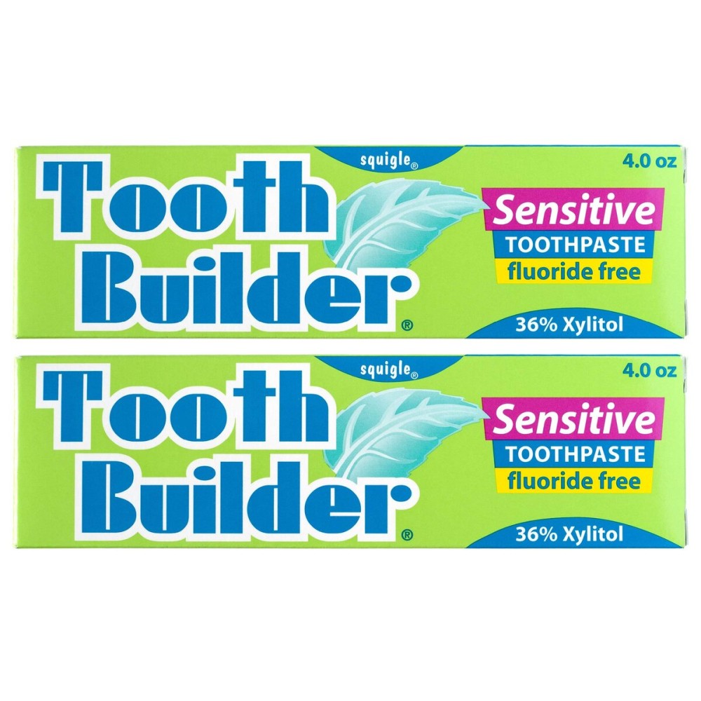 Squigle Tooth Builder SLS Free Toothpaste (Stops Tooth Sensitivity) Prevents Canker Sores, Cavities, Perioral Dermatitis, Bad Breath, Chapped Lips, 4 oz (8 Ounce (Pack of 2), Unflavored)